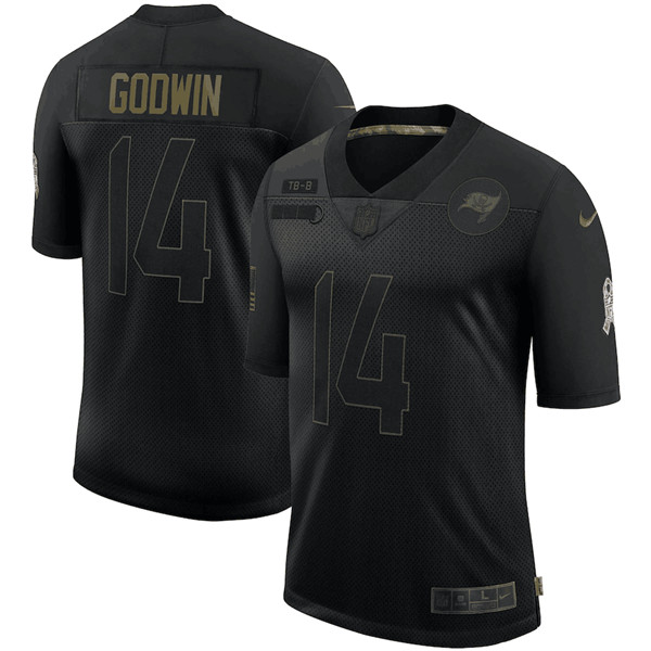 Men's Tampa Bay Buccaneers #14 Chris Godwin Black NFL 2020 Salute To Service Limited Stitched Jersey